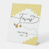 Niedliche Kleine Bienen Honeycomb Kinderdusche Fav Sockelschild (Vorderseite)