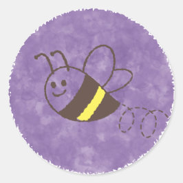 Niedliche Kleine Bienenflying Watercolor Babydusch Runder Aufkleber
