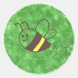 Niedliche Kleine Bienenflying Watercolor Babydusch Runder Aufkleber