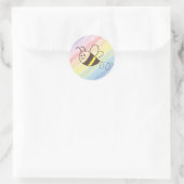 Niedliche Kleine Bienenflying Watercolor Babydusch Runder Aufkleber (Tasche)