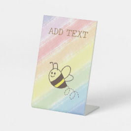 Niedliche Kleine Bienenflying Watercolor Babydusch Sockelschild