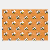 Niedliche Kleine Bienenmuster Wasserfarben Babydus Geschenkpapier Set (Vorderseite)