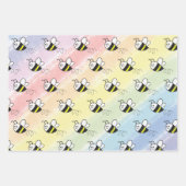 Niedliche Kleine Bienenmuster Wasserfarben Babydus Geschenkpapier Set (Vorderseite)