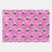 Niedliche Kleine Bienenmuster Wasserfarben Babydus Geschenkpapier Set (Vorderseite)