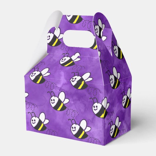 Niedliche Kleine Bienenmuster Wasserfarben Babydus Geschenkschachtel (Rückseite)