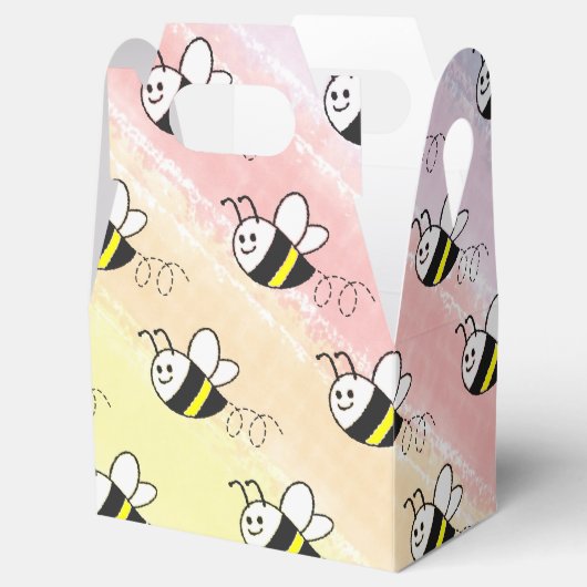 Niedliche Kleine Bienenmuster Wasserfarben Babydus Geschenkschachtel (Geöffnet)