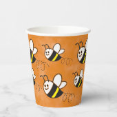Niedliche Kleine Bienenmuster Wasserfarben Babydus Pappbecher (Links)