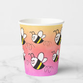 Niedliche Kleine Bienenmuster Wasserfarben Babydus Pappbecher (Links)