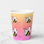 Niedliche Kleine Bienenmuster Wasserfarben Babydus Pappbecher (Rechts)