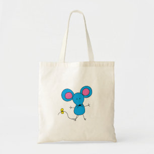 Niedliche kleine blaue Maus Tragetasche