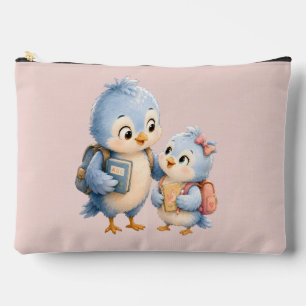 Niedliche kleine blaue Vogel-Brüder-Tasche Zubehörtasche