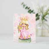 Niedliche kleine blonde Prinzessin mit Krone Postkarte (Stehend Vorderseite)