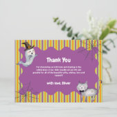 Niedliche kleine Boo Ghost Cat Herbst Kinderdusche Dankeskarte (Stehend Vorderseite)