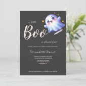 Niedliche kleine boo-schöne Halloween-Kinderdusche Einladung (Stehend Vorderseite)