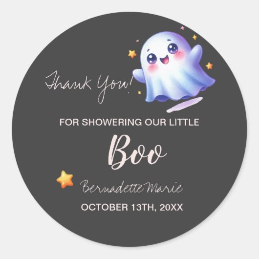 Niedliche kleine boo-schöne Halloween-Kinderdusche Runder Aufkleber (Vorderseite)