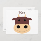 Niedliche kleine braune Kuh-Postkarte Postkarte (Vorne/Hinten)