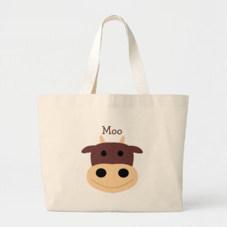 Niedliche kleine braune Kuhtasche Jumbo Stoffbeutel