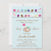 niedliche kleine bunt gezogene Vögel - Einladung z (Vorderseite)