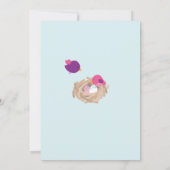 niedliche kleine bunt gezogene Vögel - Einladung z (Rückseite)