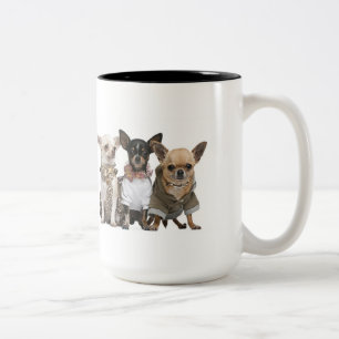 Niedliche kleine Chihuahuas Zweifarbige Tasse