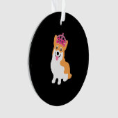 Niedliche kleine Corgi-Prinzessin Wearing eine Ornament (Vorderseite)