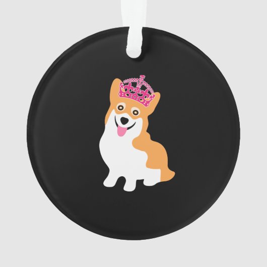 Niedliche kleine Corgi-Prinzessin Wearing eine Ornament (Rückseite)
