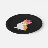 Niedliche kleine Corgi-Prinzessin Wearing eine Pappteller (Schrägansicht)