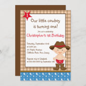 Niedliche kleine Cowboy-Geburtstags-Party Einladung (Vorne/Hinten)