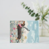 Niedliche kleine Dackel Feiertagspostkarte (Stehend Vorderseite)