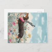 Niedliche kleine Dackel Feiertagspostkarte (Vorne/Hinten)