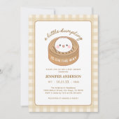 Niedliche Kleine Dumpling Babydusche Einladung (Vorderseite)