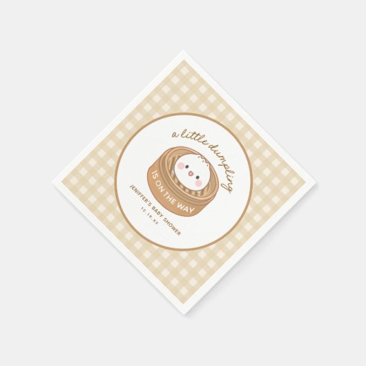 Niedliche Kleine Dumpling Babydusche Serviette (Ecke)