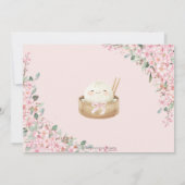 Niedliche Kleine Dumpling Kirschblüten 1. Geburtst Einladung (Rückseite)