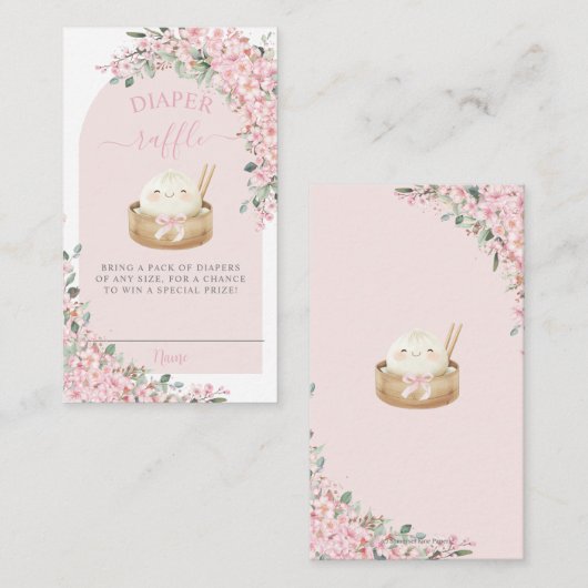 Niedliche Kleine Dumpling Kirschblüten Windelwinde Begleitkarte (Vorne/Hinten)