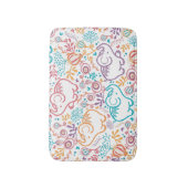 Niedliche kleine Elefanten und Blume Badematte (Vorderseite Vertikal)