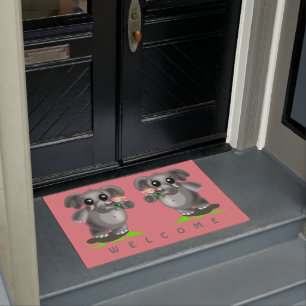 Niedliche kleine Elefanten - Willkommen - Fußmatte