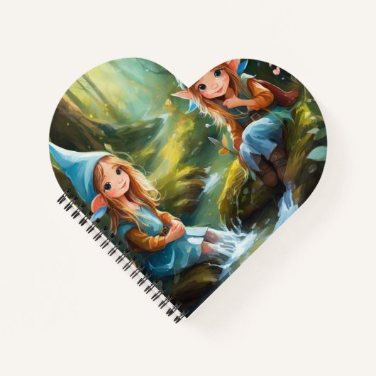 Niedliche kleine Elfe im Fluss Notizblock (Vorderseite)