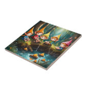 Niedliche kleine Elfen im Fluss Fliese (Seite)