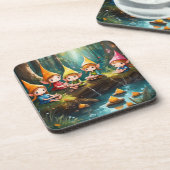 Niedliche kleine Elfen im Fluss Getränkeuntersetzer (Linke Seite)