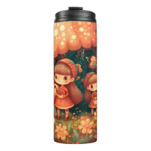 Niedliche kleine Elfen unter den Pilzen