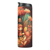 Niedliche kleine Elfen unter den Pilzen Thermosbecher (Nach rechts gedreht)