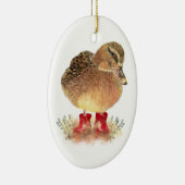 Niedliche kleine Ente in Red Rubber Boots Fun Keramik Ornament (Rechts)