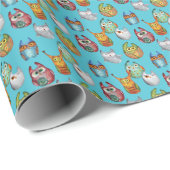 Niedliche kleine Eulen - alles in allem Geschenkpapier (Rolleneckpunkt)