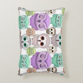 Niedliche kleine Eulen in Pastellfarben Dekokissen (Vorderseite(Vertikal))