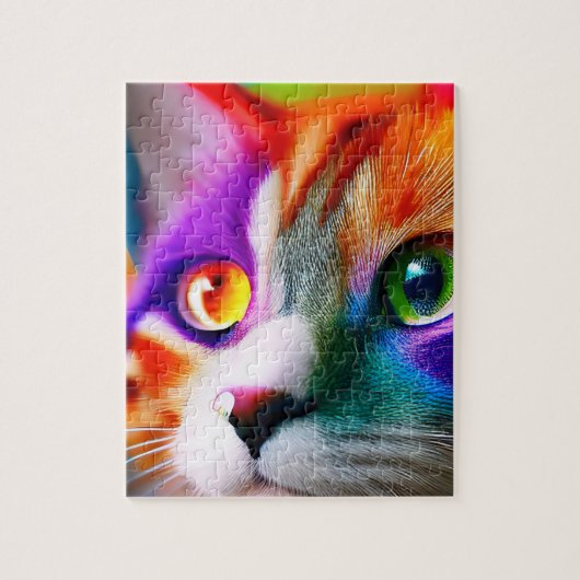 Niedliche Kleine Farben für den Kätzchen Regenboge Puzzle (Vertikal)