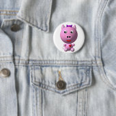 Niedliche kleine Ferkel mit Herz und Bogen! Button (Beispiel)