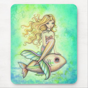 Niedliche kleine Fische und Meerjungfrau Fantasy-K Mousepad