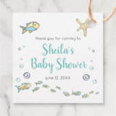 Niedliche kleine Fische und Starfish Ocean Babydus Geschenkanhänger (Rückseite)