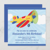 Niedliche kleine Flugzeug-Geburtstags-Party Einladung (Vorne/Hinten)