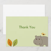 Niedliche kleine Flusspferd-Ebene danken Ihnen Einladung (Vorne/Hinten)